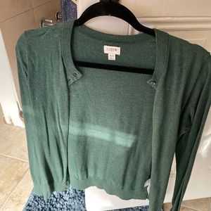 Green J. crew cardigan